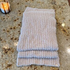 Barefoot Dreams CozyChic cream ribbed scarf